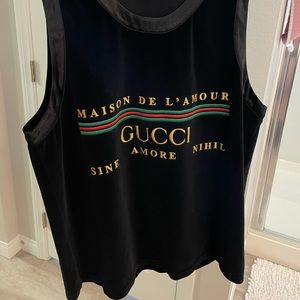 Velvet/satin Gucci Tank Top